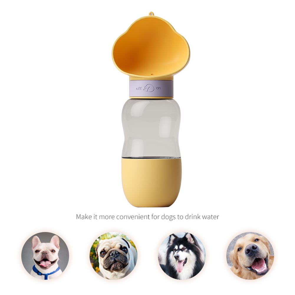 Portable Dog Water Bottle with Food Container Leak Proof Dog Water Dispenser(Yellow)-Dog Water Bottles-PEROZ Accessories