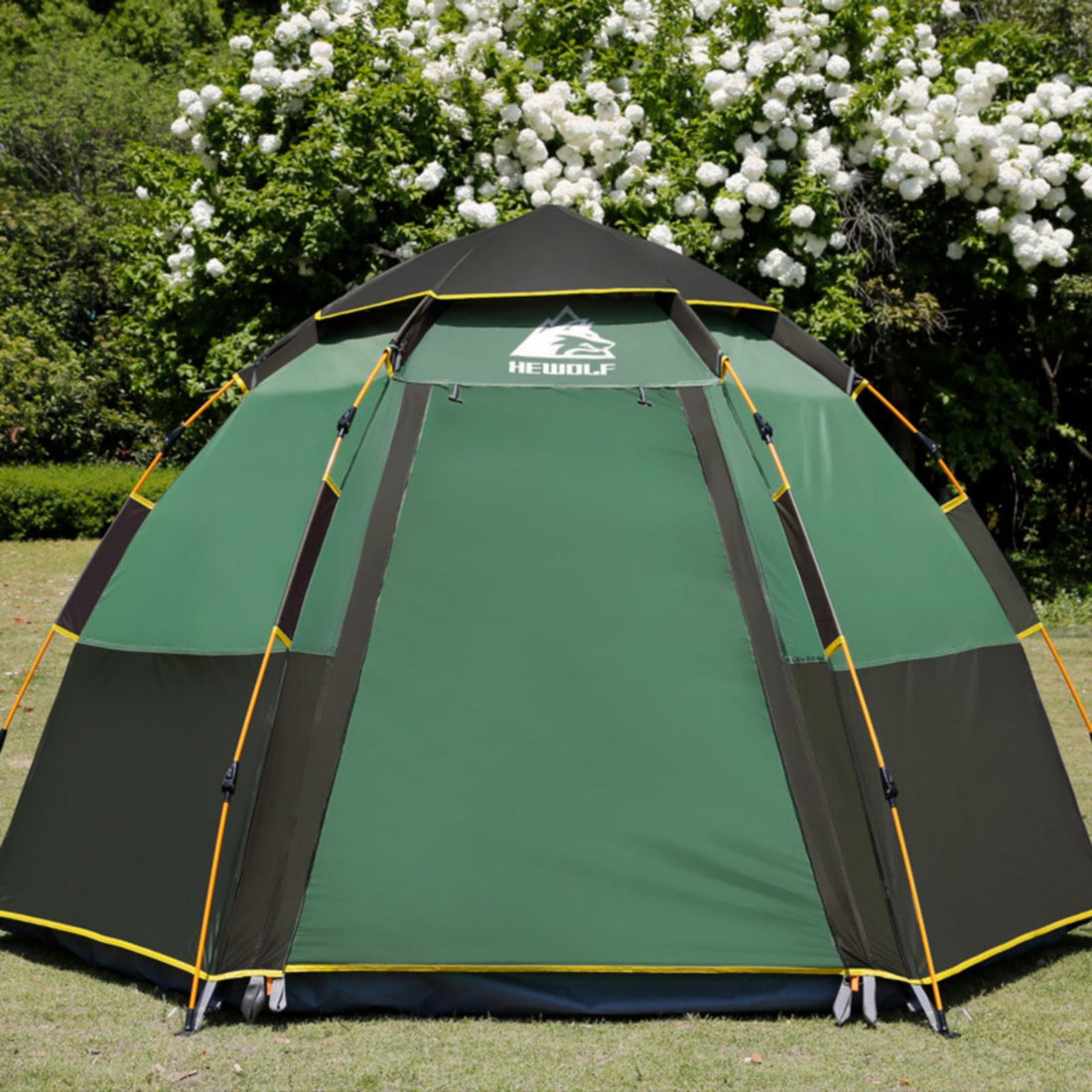 Waterproof Instant Camping Tent 4/5/6 Person Easy Quick Setup Dome Hexagonal Family Tents For Camping, Double Layer Flysheet Can Be Used As Beach Shelter-Outdoor &gt; Camping-PEROZ Accessories