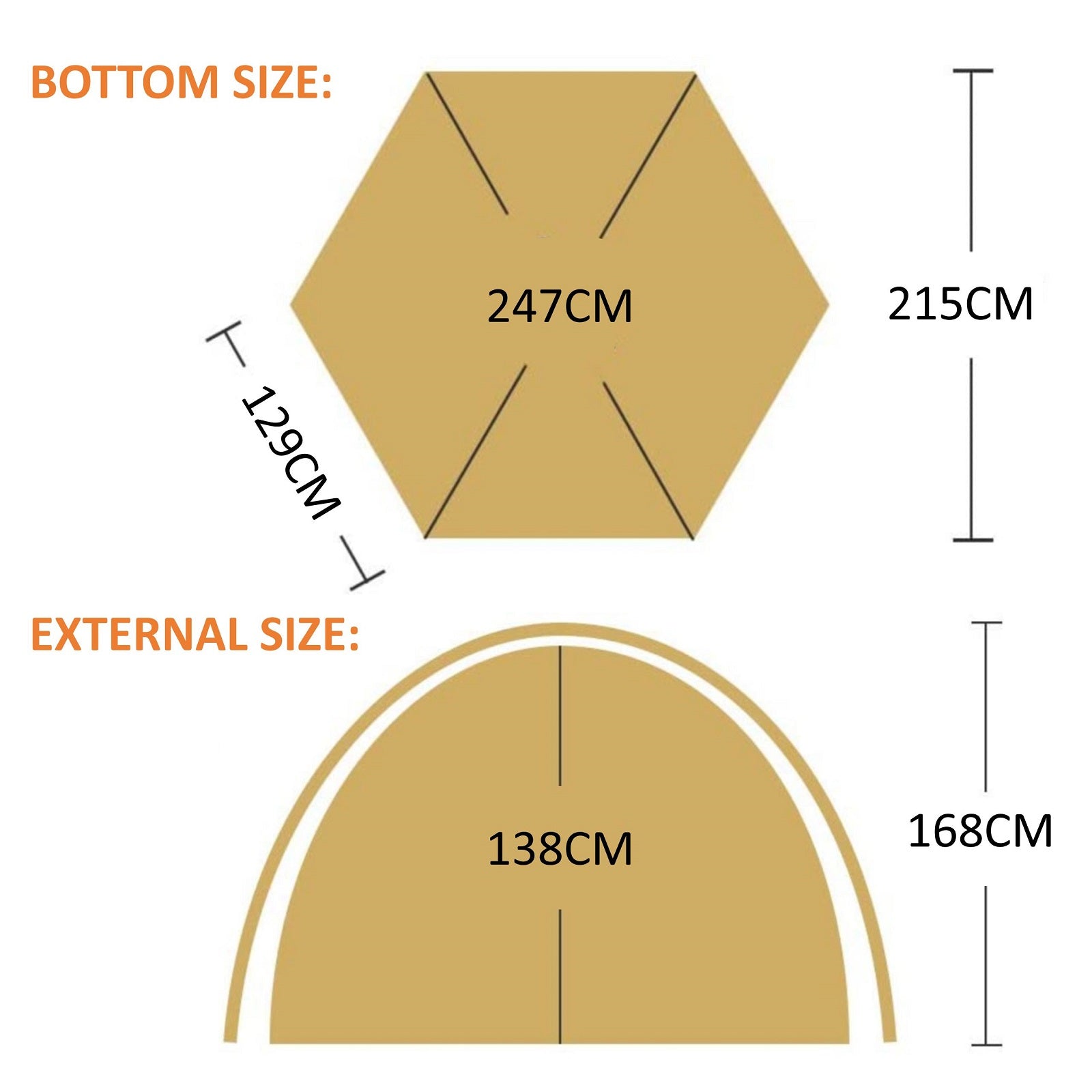 Waterproof Instant Camping Tent 4/5/6 Person Easy Quick Setup Dome Hexagonal Family Tents For Camping, Double Layer Flysheet Can Be Used As Beach Shelter-Outdoor &gt; Camping-PEROZ Accessories