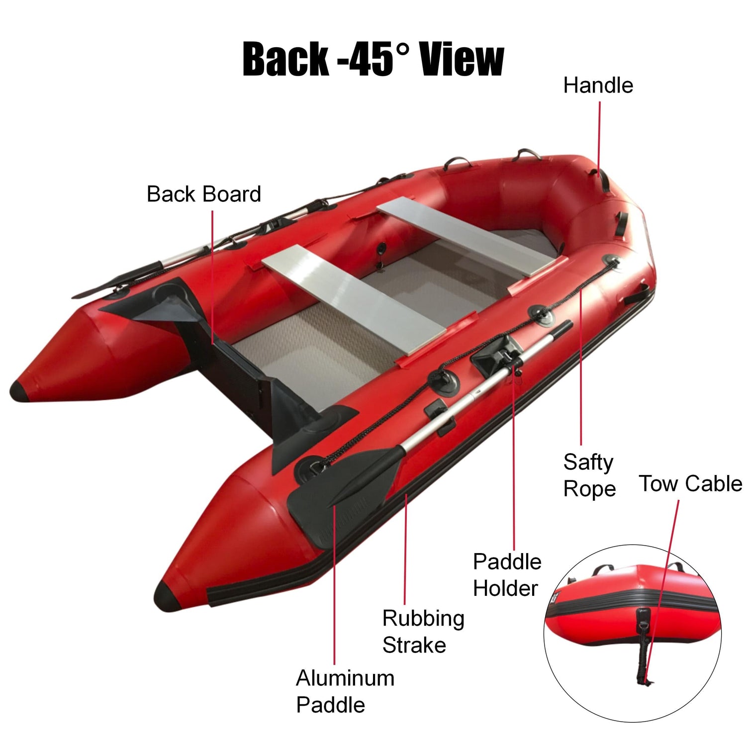 3m Inflatable Dinghy Boat Tender Pontoon Rescue- Red-Outdoor &gt; Boating-PEROZ Accessories