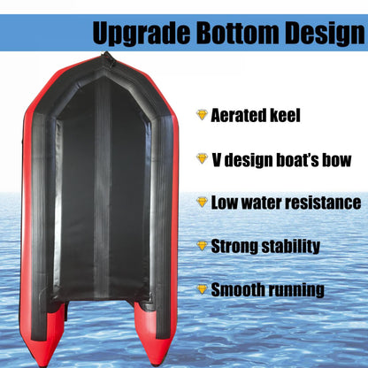 3m Inflatable Dinghy Boat Tender Pontoon Rescue- Red-Outdoor &gt; Boating-PEROZ Accessories