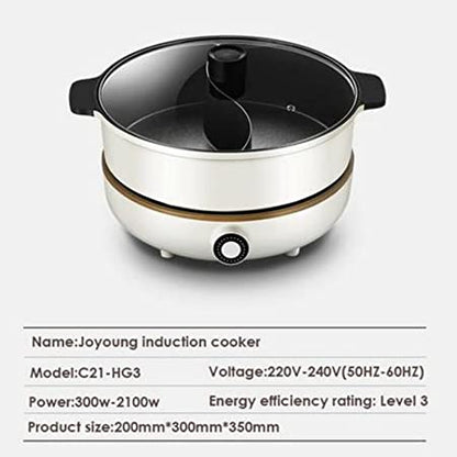 Joyoung IH Induction Cooker with Hot Pot C21-CL01, 300W-2100W Adjustable Power Supply, Separated Pot and Stove-Appliances &gt; Kitchen Appliances-PEROZ Accessories
