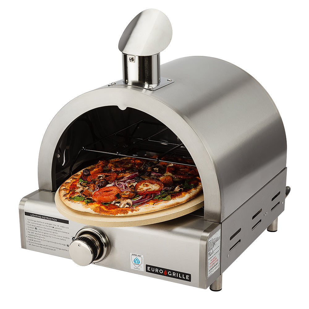 EuroGrille Portable Pizza Oven BBQ Camping LPG Gas Benchtop Stainless Steel-Appliances &gt; Kitchen Appliances-PEROZ Accessories