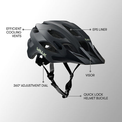 VALK Mountain Bike Helmet Medium 56-58cm MTB Bicycle Cycling Safety Accessories-Sports &amp; Fitness &gt; Bikes &amp; Accessories-PEROZ Accessories