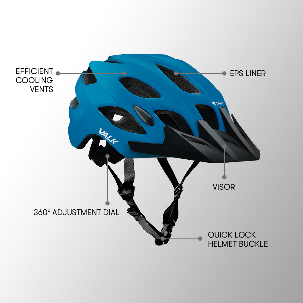 VALK Mountain Bike Helmet Small 54-56cm MTB Bicycle Cycling Safety Accessories-Sports &amp; Fitness &gt; Bikes &amp; Accessories-PEROZ Accessories