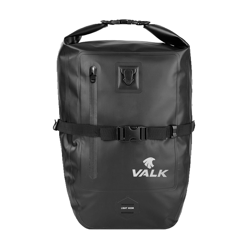 VALK 25L Pannier Bike Bag Saddlebag Rear Bicycle Waterproof Storage Black-Sports &amp; Fitness &gt; Bikes &amp; Accessories-PEROZ Accessories