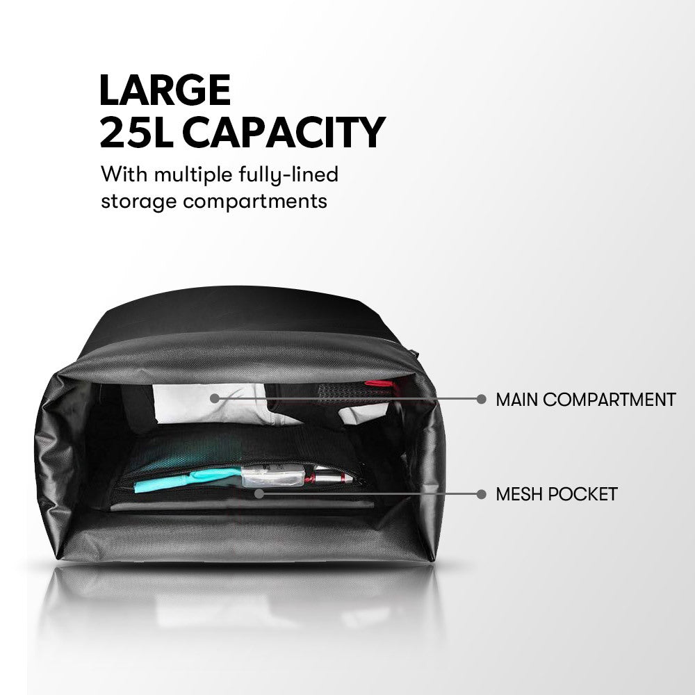 VALK 25L Pannier Bike Bag Saddlebag Rear Bicycle Waterproof Storage Black-Sports &amp; Fitness &gt; Bikes &amp; Accessories-PEROZ Accessories