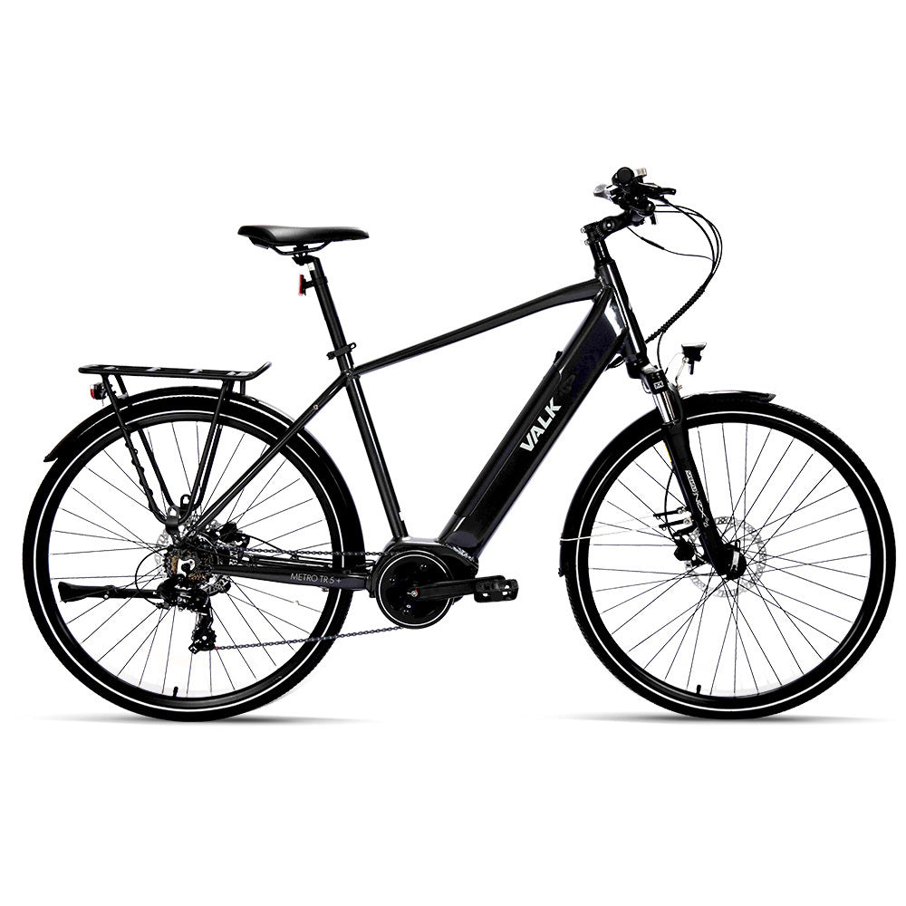 VALK Metro TR 5 + Electric Hybrid Bike, Gen II, Mid-Drive, Medium, Dark Grey-Sports &amp; Fitness &gt; Bikes &amp; Accessories-PEROZ Accessories