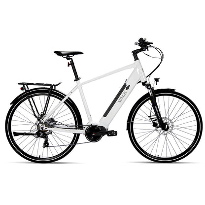 VALK Metro TR 5 + Electric Hybrid Bike, Gen II, Mid-Drive, Large, White-Sports &amp; Fitness &gt; Bikes &amp; Accessories-PEROZ Accessories