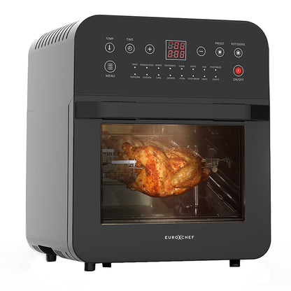 EUROCHEF 16L Air Fryer Electric Digital Airfryer Rotisserie Large Big Dry Black-Appliances &gt; Kitchen Appliances-PEROZ Accessories