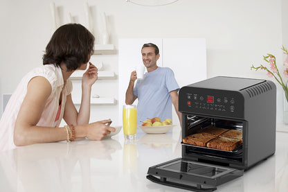 EUROCHEF 16L Air Fryer Electric Digital Airfryer Rotisserie Large Big Dry Black-Appliances &gt; Kitchen Appliances-PEROZ Accessories