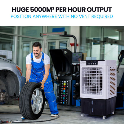 POLYCOOL 45L 125W Evaporative Air Cooler Portable Industrial Fan, Purifier, Humidifier, Remote Control-Air Conditioners-PEROZ Accessories