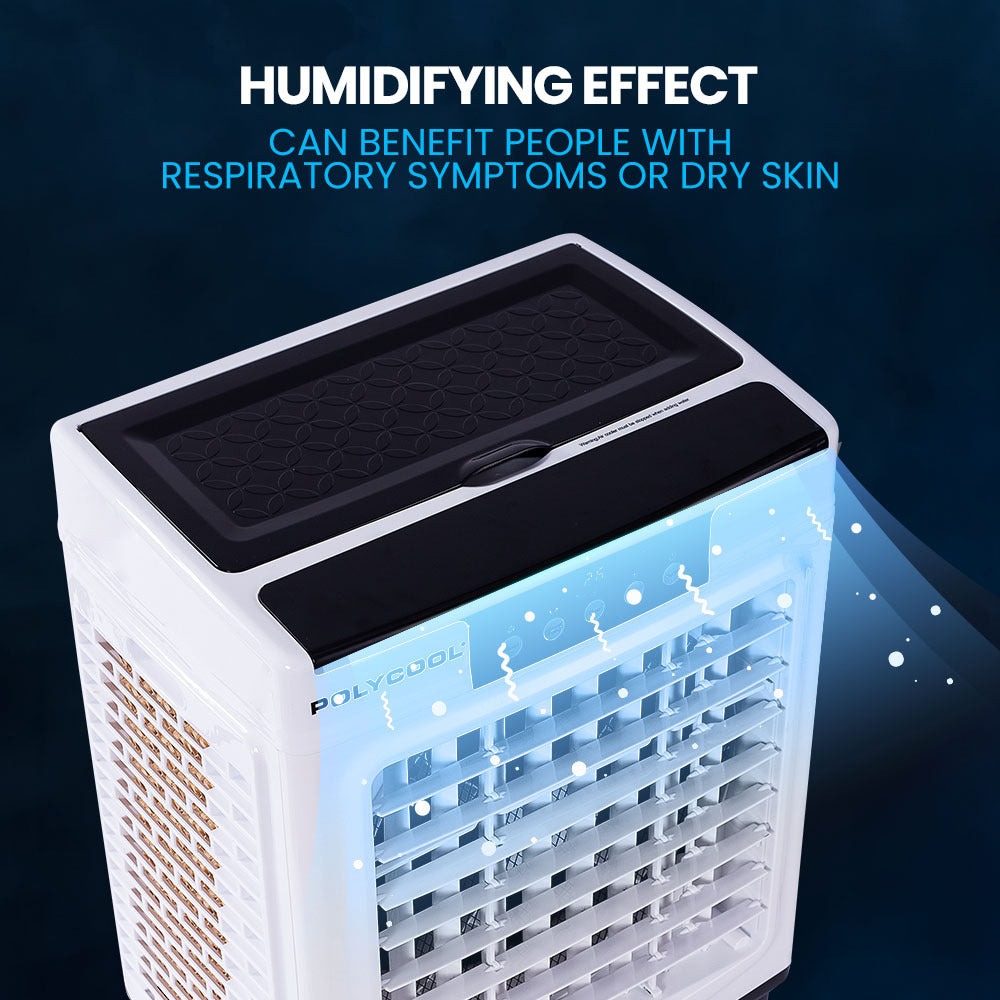 POLYCOOL 45L 125W Evaporative Air Cooler Portable Industrial Fan, Purifier, Humidifier, Remote Control-Air Conditioners-PEROZ Accessories