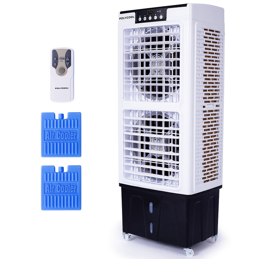 POLYCOOL 35L 220W Portable Evaporative Air Cooler 24 Hour Timer 4 in 1 Cooling Fan w/ Remote-Air Conditioners-PEROZ Accessories