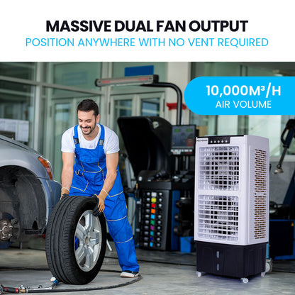 POLYCOOL 35L 220W Portable Evaporative Air Cooler 24 Hour Timer 4 in 1 Cooling Fan w/ Remote-Air Conditioners-PEROZ Accessories