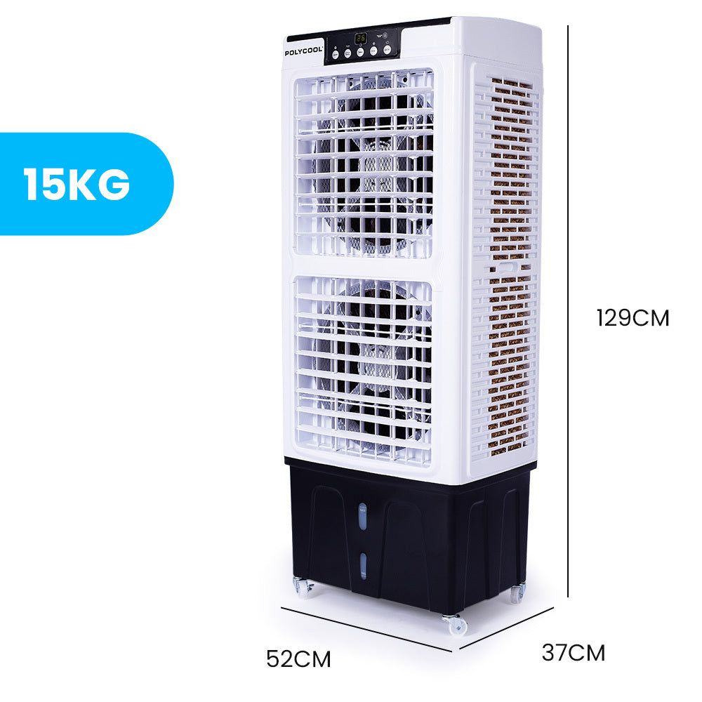 POLYCOOL 35L 220W Portable Evaporative Air Cooler 24 Hour Timer 4 in 1 Cooling Fan w/ Remote-Air Conditioners-PEROZ Accessories