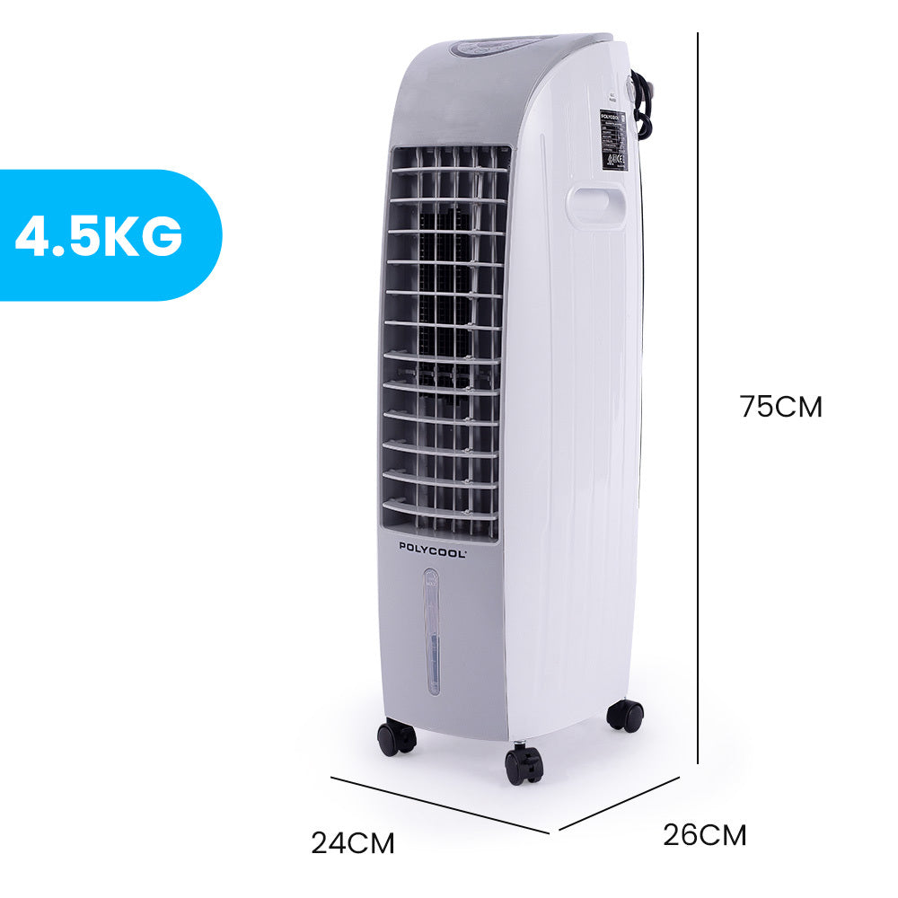 POLYCOOL 6L Portable Evaporative Air Cooler 24 Hour Timer 4 in 1 Cooling Fan-Air Conditioners-PEROZ Accessories