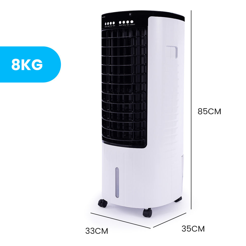 POLYCOOL 12L Portable Evaporative Air Cooler 24 Hour Timer 4 in 1 Cooling Fan-Air Conditioners-PEROZ Accessories