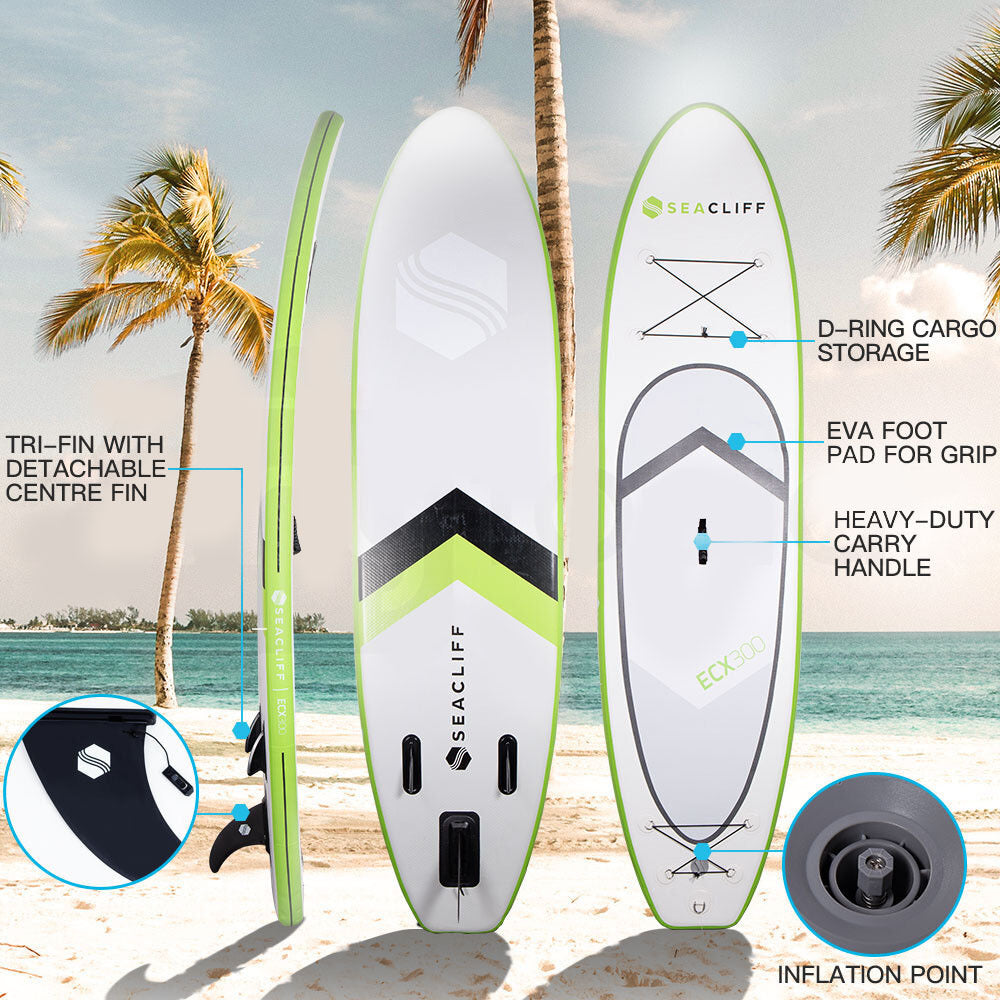SEACLIFF 10ft Stand Up Paddleboard Paddle Board SUP Inflatable Blow Standing 10&
