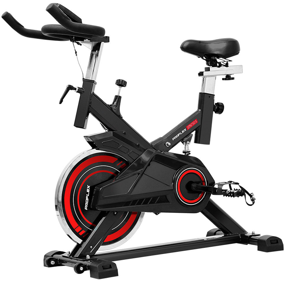 PROFLEX Commercial Spin Bike Flywheel Exercise Home Workout Gym - Red-Sports &amp; Fitness &gt; Fitness Accessories-PEROZ Accessories