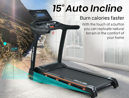 PROFLEX Electric Treadmill Auto Incline Foldable Run Machine 480MM Belt Home Gym Fitness Large-Sports &amp; Fitness &gt; Fitness Accessories-PEROZ Accessories
