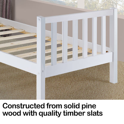 Kingston Slumber Single Wooden Pine Bed Frame Timber Kids Adults Contemporary Bedroom Furniture-Furniture &gt; Bedroom-PEROZ Accessories