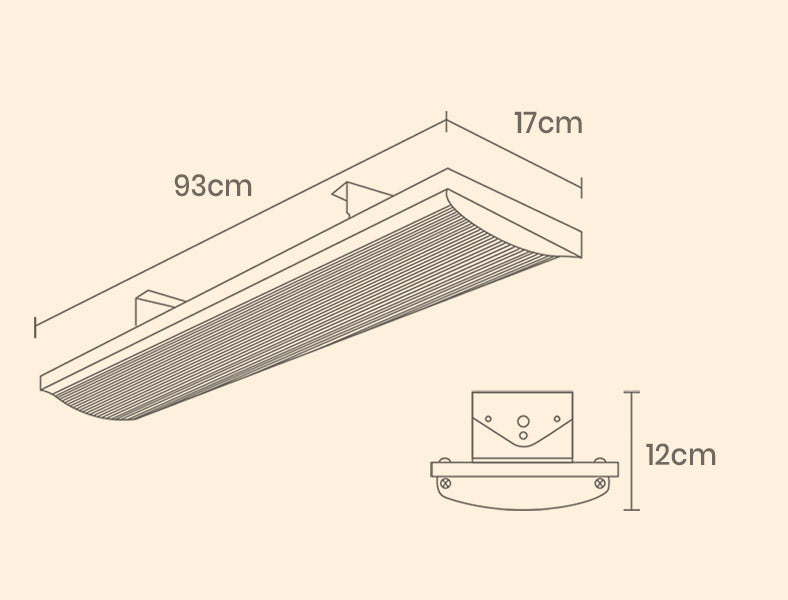 Bio-Design 1800W Outdoor Strip Heater Electric Radiant Slimline Panel-Appliances &gt; Heaters-PEROZ Accessories