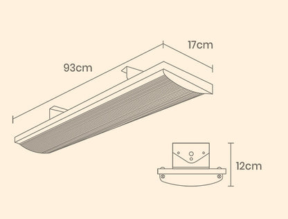 Bio-Design 1800W Outdoor Strip Heater Electric Radiant Slimline Panel-Appliances &gt; Heaters-PEROZ Accessories
