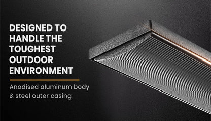 Bio-Design 1800W Outdoor Strip Heater Electric Radiant Slimline Panel-Appliances &gt; Heaters-PEROZ Accessories