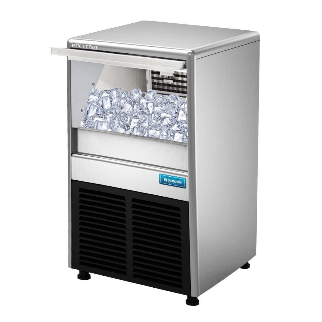 POLYCOOL Commercial Automatic Ice Cube Maker, Free Standing Stainless Steel Ice Machine, 410 Grade-Appliances &gt; Kitchen Appliances-PEROZ Accessories
