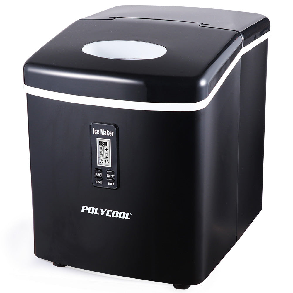 POLYCOOL 3.2L Portable Ice Cube Maker Machine Automatic with LCD Control Panel, Black-Appliances &gt; Kitchen Appliances-PEROZ Accessories