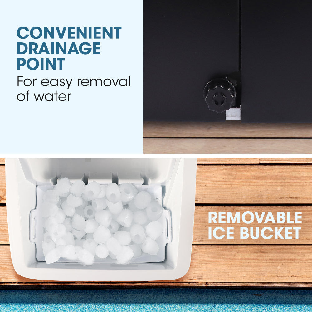 POLYCOOL 3.2L Portable Ice Cube Maker Machine Automatic with LCD Control Panel, Black-Appliances &gt; Kitchen Appliances-PEROZ Accessories