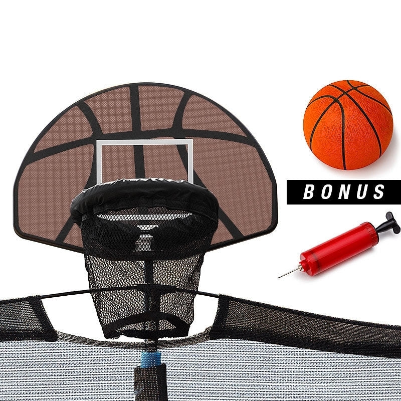 Up-Shot Trampoline Basketball Hoop Ring Backboard Ball Set Fits 10/12/14/15/16 ft-Sports &amp; Fitness &gt; Trampolines-PEROZ Accessories