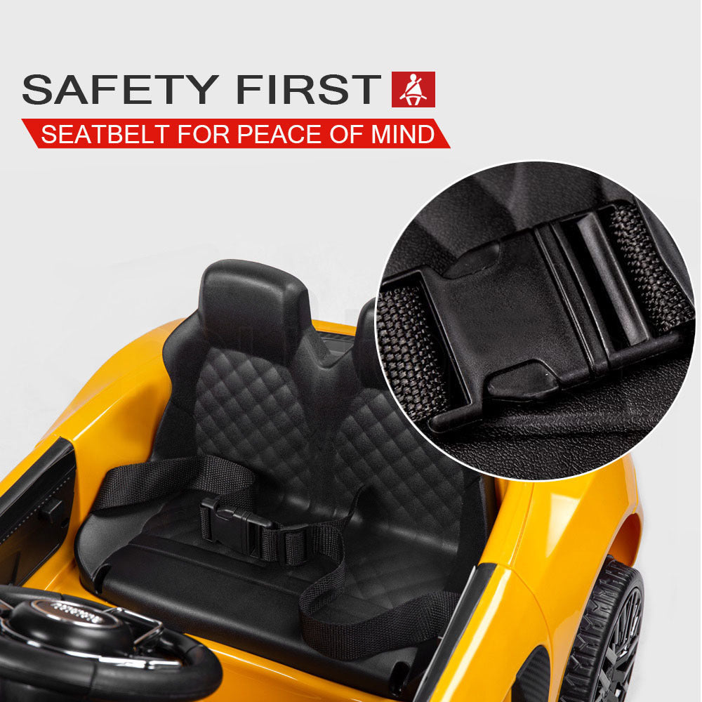 Rovo Kids Kids Ride-On Car Licensed AUDI R8 SPYDER Battery Electric Toy Remote 12V Yellow-Baby &amp; Kids &gt; Ride on Cars, Go-karts &amp; Bikes-PEROZ Accessories