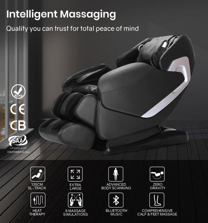 FORTIA Electric Massage Chair Full Body Shiatsu Recliner Zero Gravity Heating Massager, Remote Control-Health &amp; Beauty &gt; Massage-PEROZ Accessories