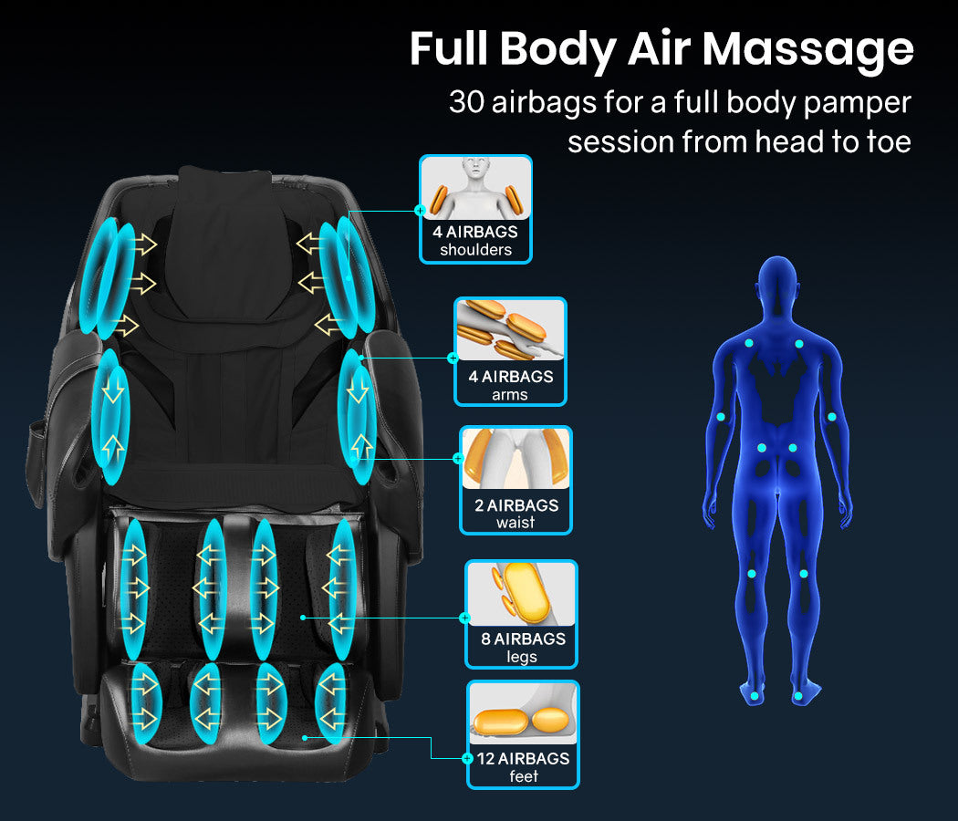 FORTIA Electric Massage Chair Full Body Shiatsu Recliner Zero Gravity Heating Massager, Remote Control-Health &amp; Beauty &gt; Massage-PEROZ Accessories