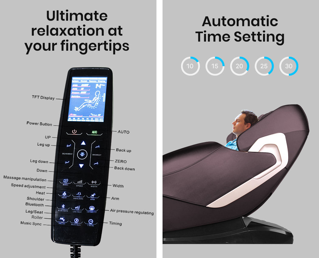 FORTIA Electric Massage Chair Zero Gravity Heating Kneading Recliner Full Body Shiatsu Massager-Health &amp; Beauty &gt; Massage-PEROZ Accessories