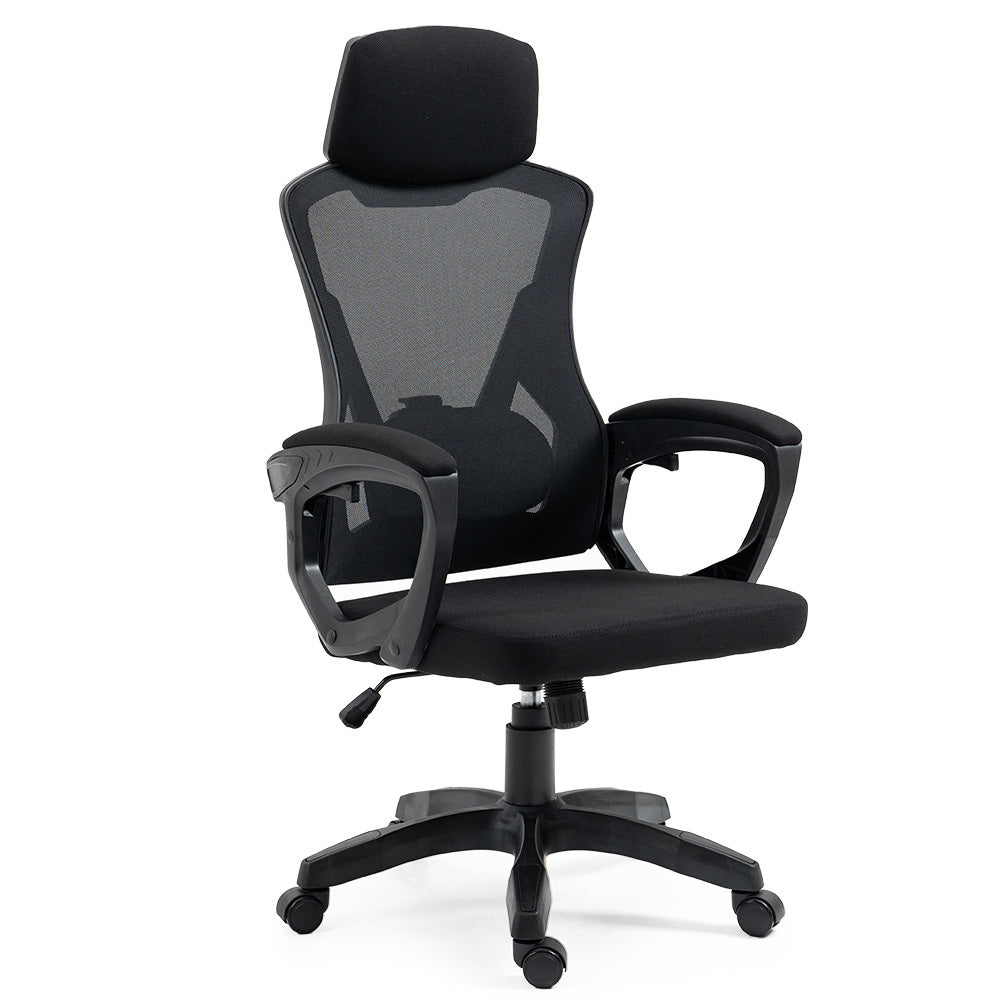 FORTIA Ergonomic Office Desk Chair, Height Adjustable Lumbar Support, Mesh Fabric, Headrest, Black-Furniture &gt; Office-PEROZ Accessories