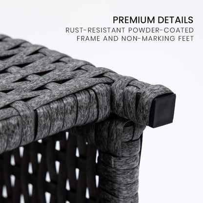 LONDON RATTAN Outdoor Dining Table 9 Piece Furniture Wicker Set, Grey-Furniture &gt; Outdoor-PEROZ Accessories