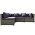 LONDON RATTAN 4 Seater Modular Outdoor Lounge Sofa Setting, Grey-Furniture > Outdoor-PEROZ Accessories