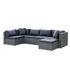 LONDON RATTAN 6 Seater Modular Outdoor Lounge Setting with Ottoman, Grey-Furniture > Outdoor-PEROZ Accessories