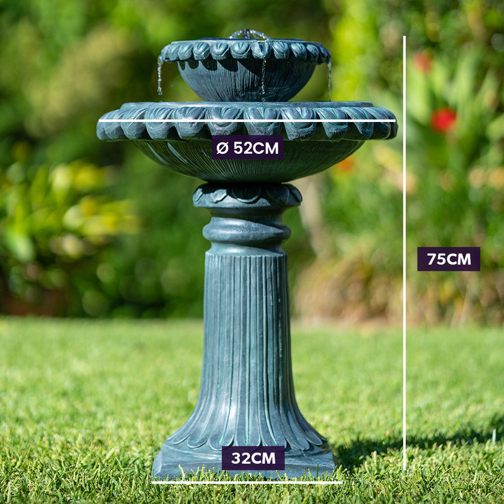 PROTEGE Water Fountain Solar Powered Battery Outdoor Bird Bath with LED Lights-Home &amp; Garden &gt; Fountains-PEROZ Accessories
