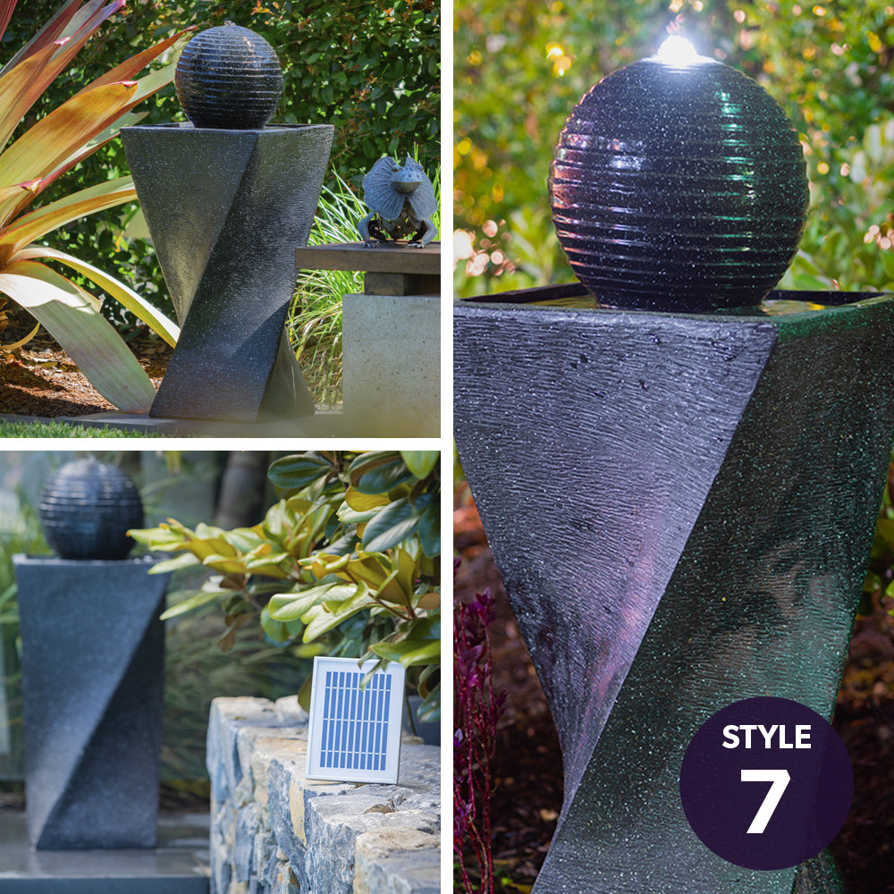 PROTEGE Water Fountain Solar Powered Battery Outdoor Bird Bath with LED Lights-Home &amp; Garden &gt; Fountains-PEROZ Accessories