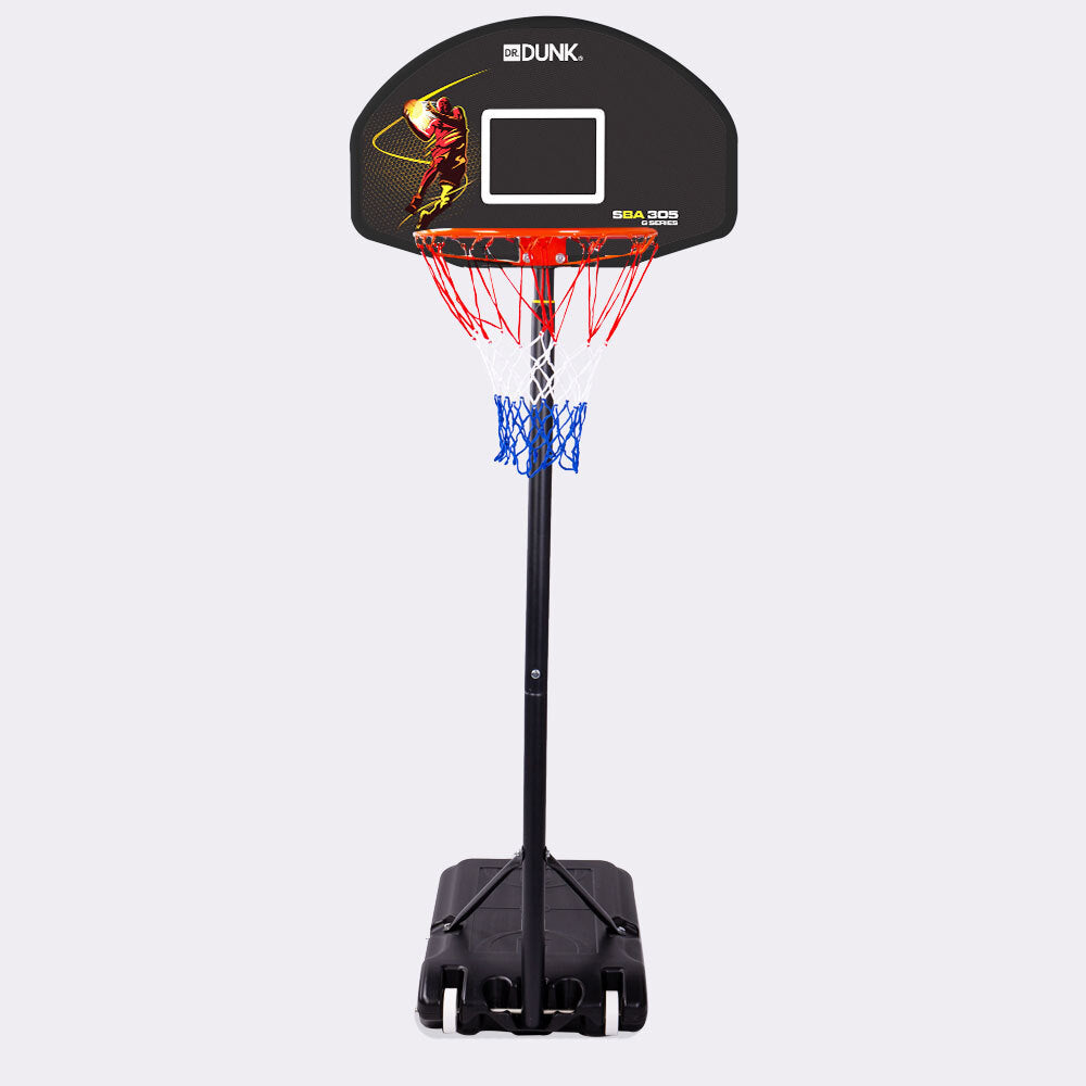 Dr.Dunk Basketball Hoop Stand System Kids Height Portable Adjustable Ring Net-Sports &amp; Fitness &gt; Basketball &amp; Accessories-PEROZ Accessories