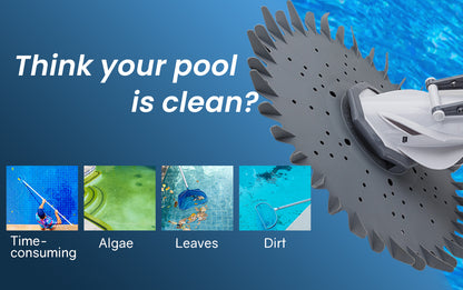 Aurelaqua Swimming Pool Cleaner Floor Climb Wall Automatic Vacuum Hose 10M-Pool Cleaners-PEROZ Accessories
