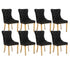 8x Velvet Dining Chairs with Golden Metal Legs-Black-Furniture > Bar Stools & Chairs-PEROZ Accessories