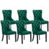 6x Velvet Dining Chairs- Green-Furniture > Bar Stools & Chairs-PEROZ Accessories