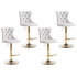 4x Height Adjustable Swivel Bar Stool Velvet Studs Barstool with Footrest and Golden Base- Beige-Furniture > Bar Stools & Chairs-PEROZ Accessories