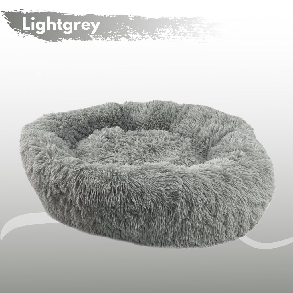 FLOOFI XL 100CM Round Pet Bed (Light Grey)-Pet Beds-PEROZ Accessories