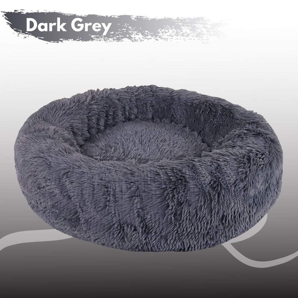 FLOOFI XL 100CM Round Pet Bed (Dark Grey)-Pet Beds-PEROZ Accessories